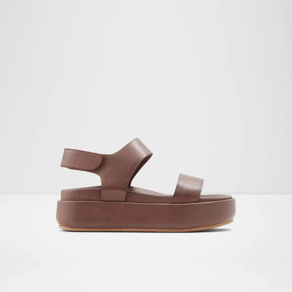 Aldo Dark Brown Platform Sandals